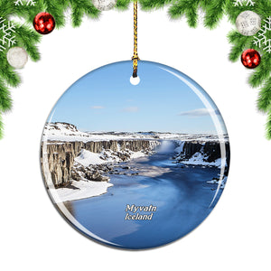 Iceland Goeafoss Myvatn Christmas Ornament