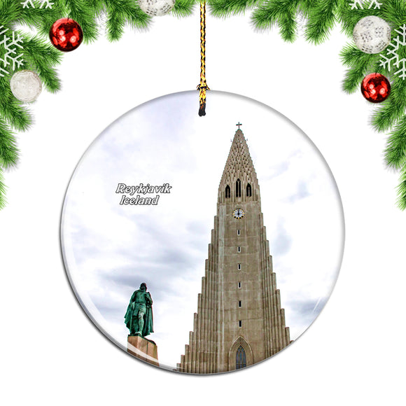 Iceland Hallgrimskirkja Reykjavik Christmas Ornament