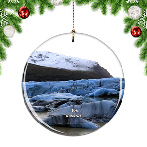 Iceland Myrdalsjokull Glacier Vik Christmas Ornament