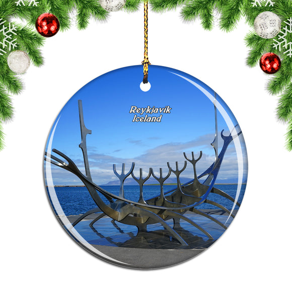 Iceland Sun Voyager Reykjavik Christmas Ornament