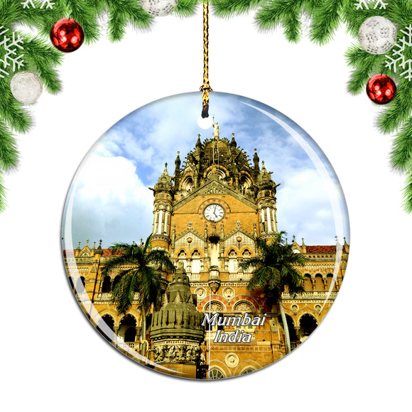 India Chhatrapati Shivaji Terminus Mumbai Christmas Ornament