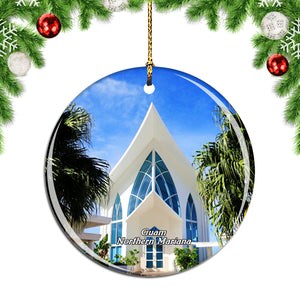 Crystal Church Northern Mariana USA Christmas Ornament