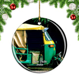 India Rickshaw New Delhi Christmas Ornament