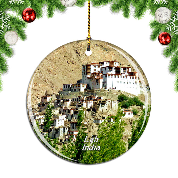 India Thiksey Monastery Leh Christmas Ornament