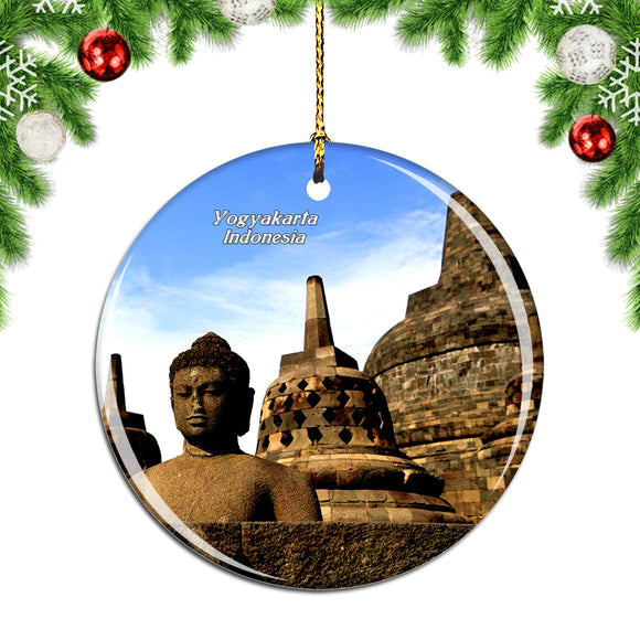 Indonesia Borobudur Temple Yogyakarta Christmas Ornament