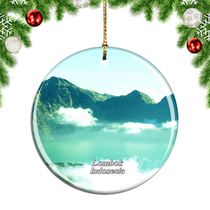 Indonesia Gunung Rinjani Lombok Christmas Ornament