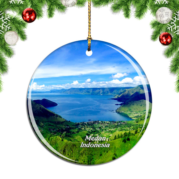 Indonesia Lake Toba Medan Christmas Ornament