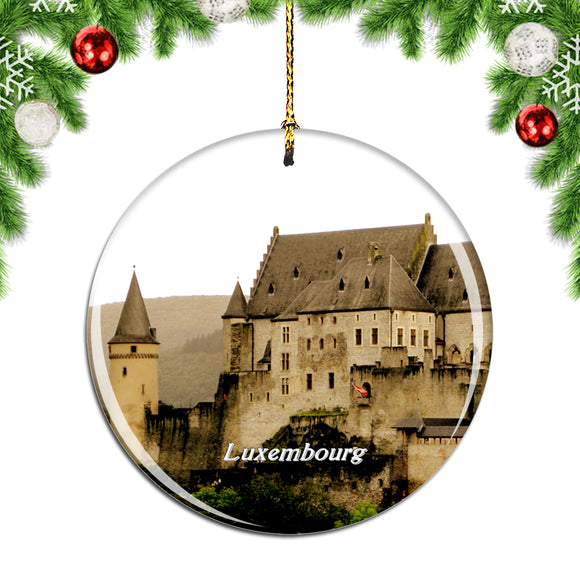 Vianden Castle Luxembourg Christmas Ornament