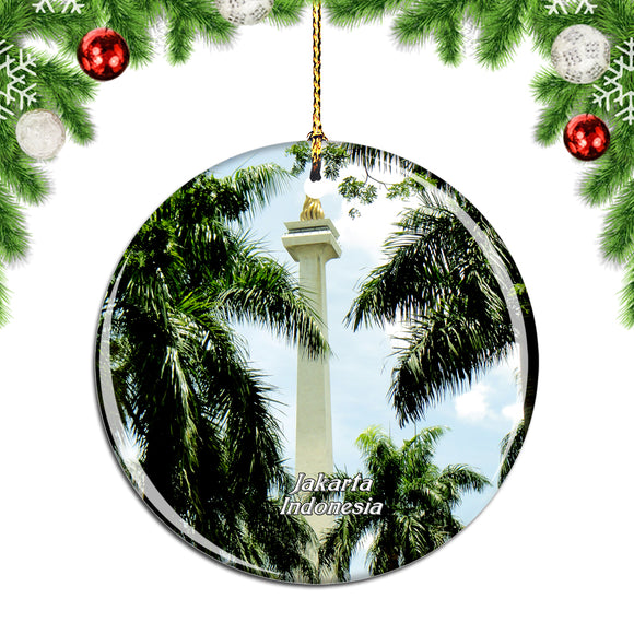 Indonesia National Monument Jakarta Christmas Ornament