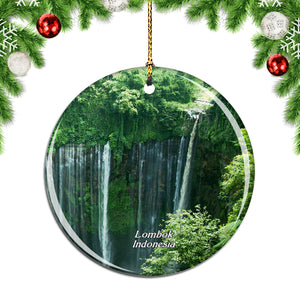 Indonesia Sendang Gile and Tiu Kelep Waterfall Lombok Christmas Ornament