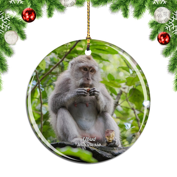 Indonesia Ubud Monkey Forest Bali Christmas Ornament