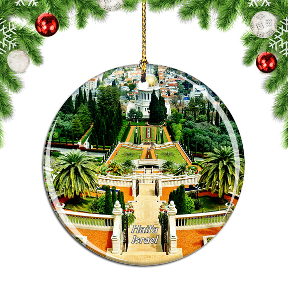 Israel The Baha'i Gardens Haifa Christmas Ornament