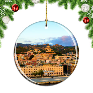 Italy Bell Tower and Astronomical Clock Messina Christmas Ornament