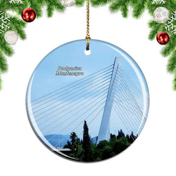 Millennium Bridge Podgorica Montenegro Christmas Ornament