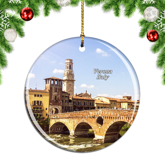 Italy Bridge Verona Christmas Ornament