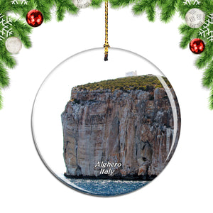 Italy Capo Caccia Vertical Cliffs Alghero Christmas Ornament