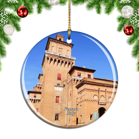 Italy Estense Castle Ferrara Christmas Ornament