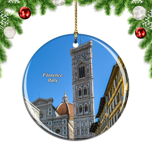 Italy Giotto's Bell Tower Square Florence Christmas Ornament