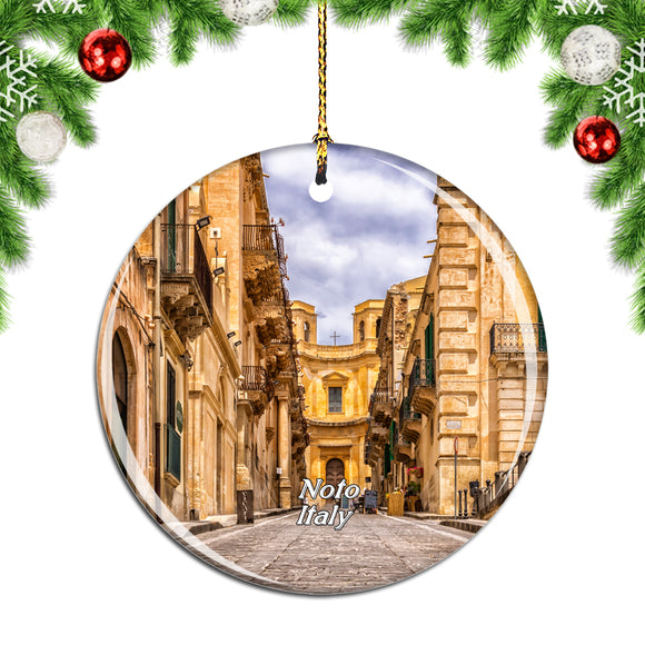 Italy Old Town Noto Sicily Christmas Ornament