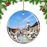 Italy Piazza Navona Rome Christmas Ornament