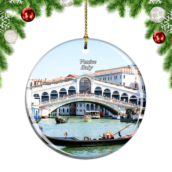 Italy Ponte Rialto Venice Christmas Ornament