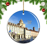 Italy San Carlo Square Turin Christmas Ornament