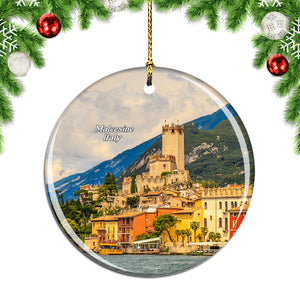 Italy Scaliger Castle Malcesine Christmas Ornament