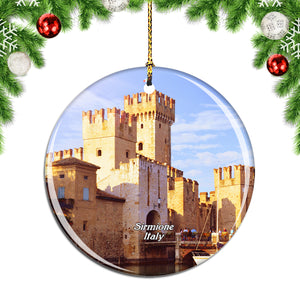 Italy Scaligero Castle Sirmione Christmas Ornament