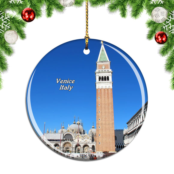 Italy St. Mark's Square Cathedral Venice Christmas Ornament