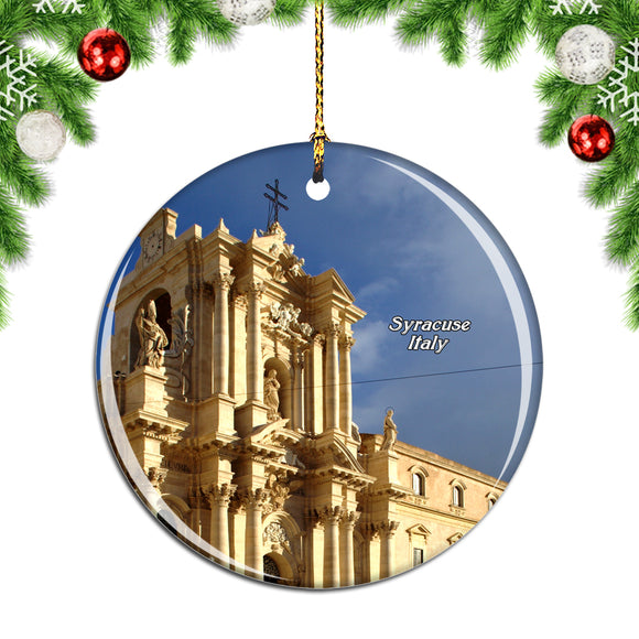 Italy Syracuse Cathedral Sicily Christmas Ornament