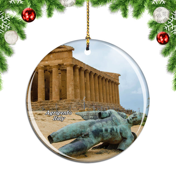 Italy Temple of Concord Agrigento Sicily Christmas Ornament