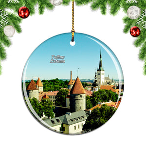 Old Town of Tallinn Estonia Christmas Ornament