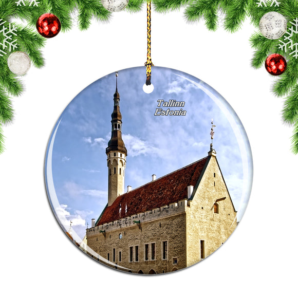 Tallinn Town Hall Estonia Christmas Ornament