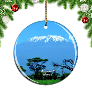 Kilimanjaro Amboseli Kenya Christmas Ornament