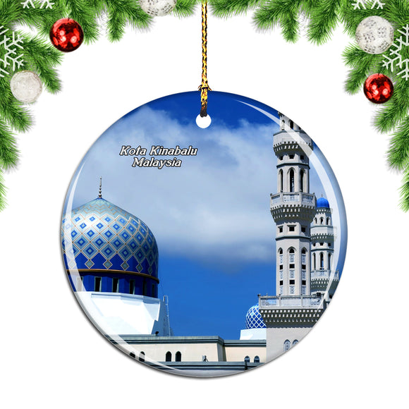 Malaysia Kota Kinabalu City Mosque Sabah Christmas Ornament