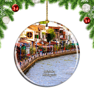 Malaysia Malacca River Melaka Christmas Ornament