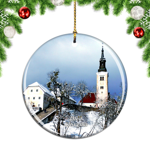 Bled Island Slovenia Christmas Ornament