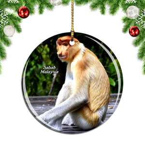 Malaysia Proboscis Monkey Sandakan Sabah Christmas Ornament