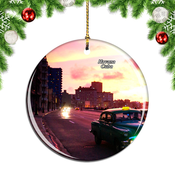 Malecon Havana Cuba Christmas Ornament