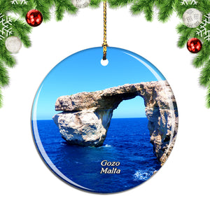 Malta Azure Window Ruins Gozo Christmas Ornament