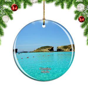 Malta Blue Lagoon Comino Christmas Ornament