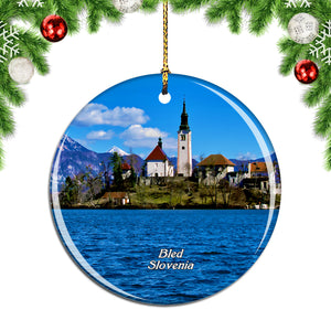 Lake Bled Slovenia Christmas Ornament