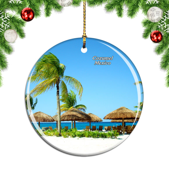 Mexico Beach Cozumel Christmas Ornament