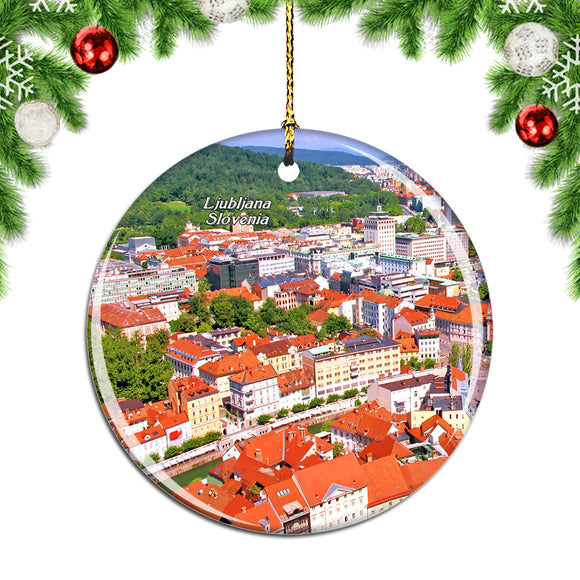 Old Town Ljubljana Slovenia Christmas Ornament