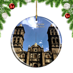 Mexico Puebla Cathedral Christmas Ornament