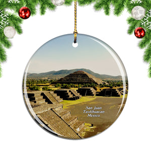 Mexico Pyramid of the Sun San Juan Teotihuacan Christmas Ornament