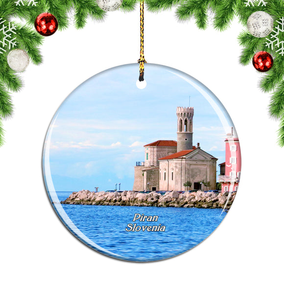 Piran Slovenia Christmas Ornament