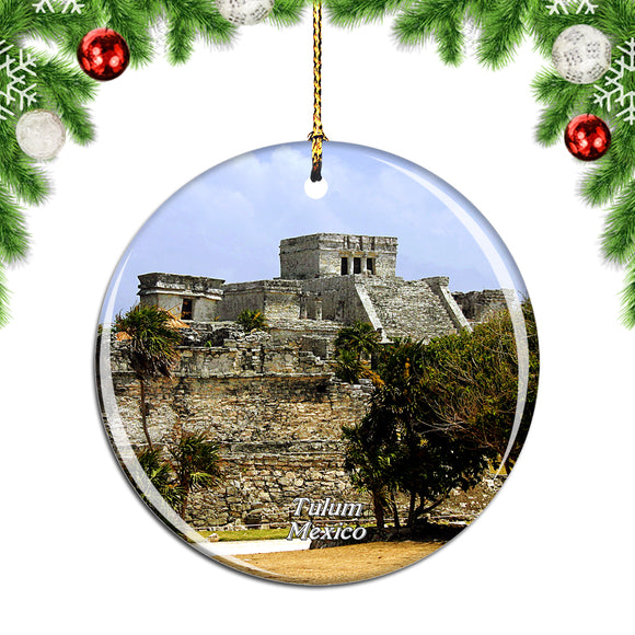 Mexico Tulum Mayan Ruins Cancun .png Christmas Ornament