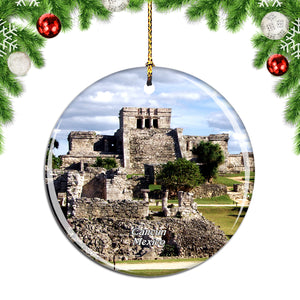 Mexico Tulum Mayan Ruins Cancun Christmas Ornament