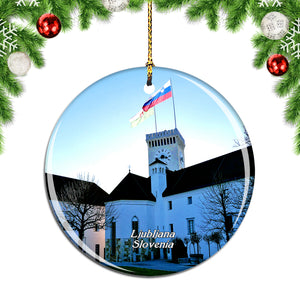 The Ljubljana Castle Slovenia Christmas Ornament